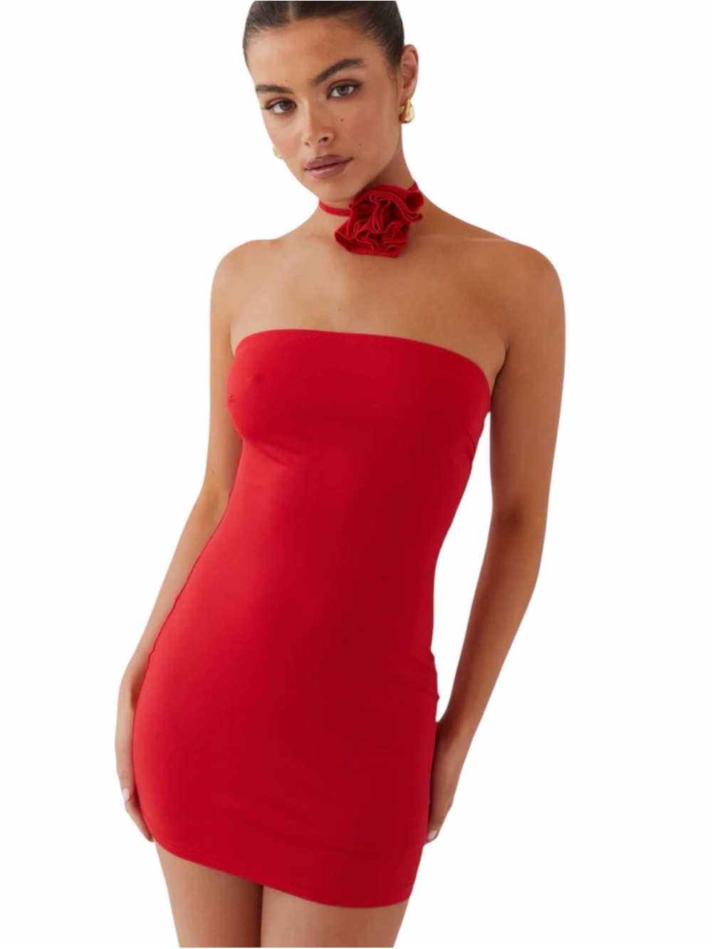 NWT Peopermayo Ruby Glamour Rose Mini Dress Size AU6/US 2 Rouge Red